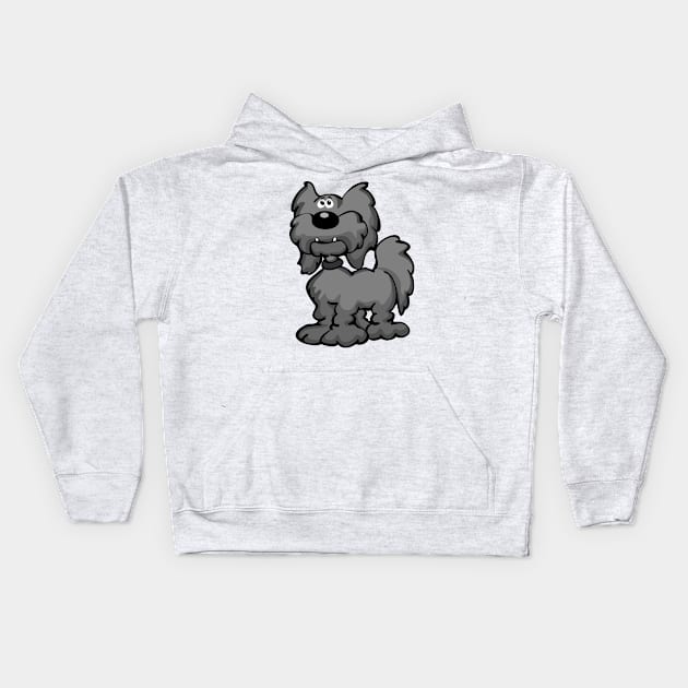 Aussiedoodle Dog Cartoon Kids Hoodie by hobrath